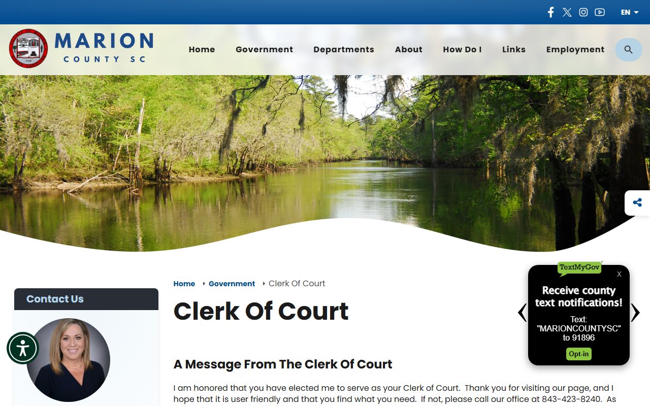 Marion County Clerk of Court page