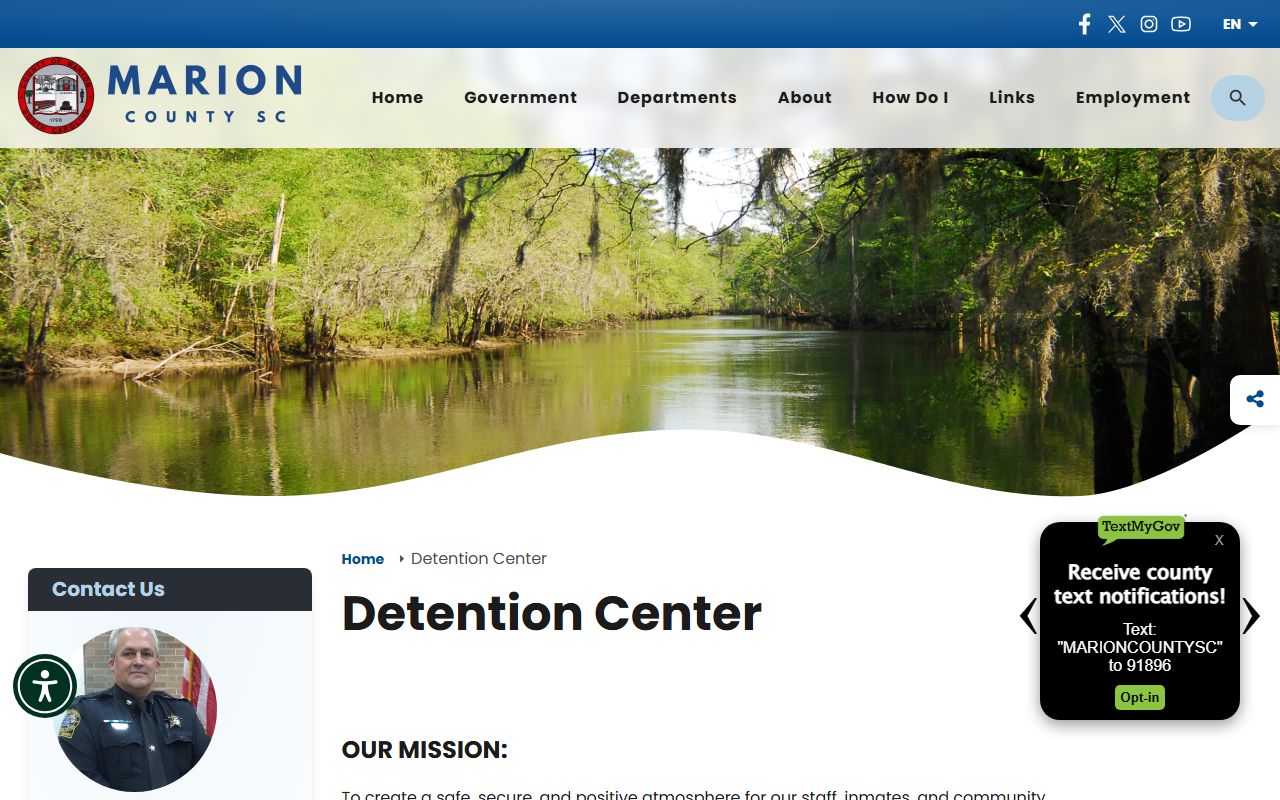 Marion County Detention Center inmate population homepage